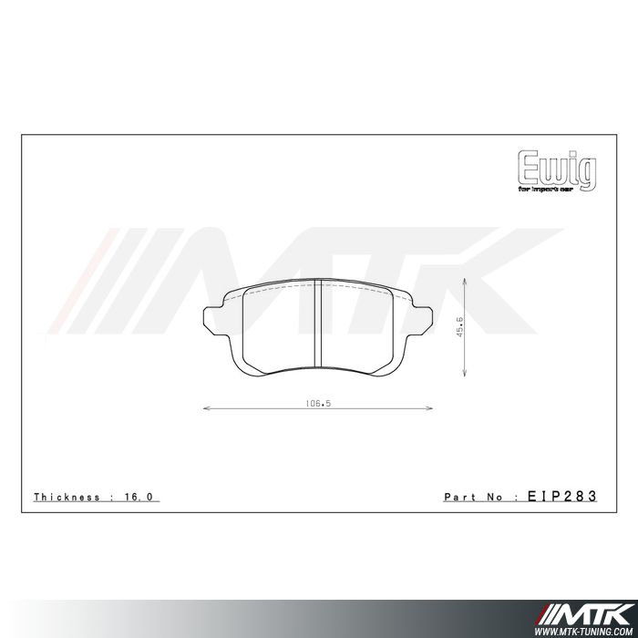 Plaquettes Endless MX72 EIP283 pour RENAULT Megane IV
